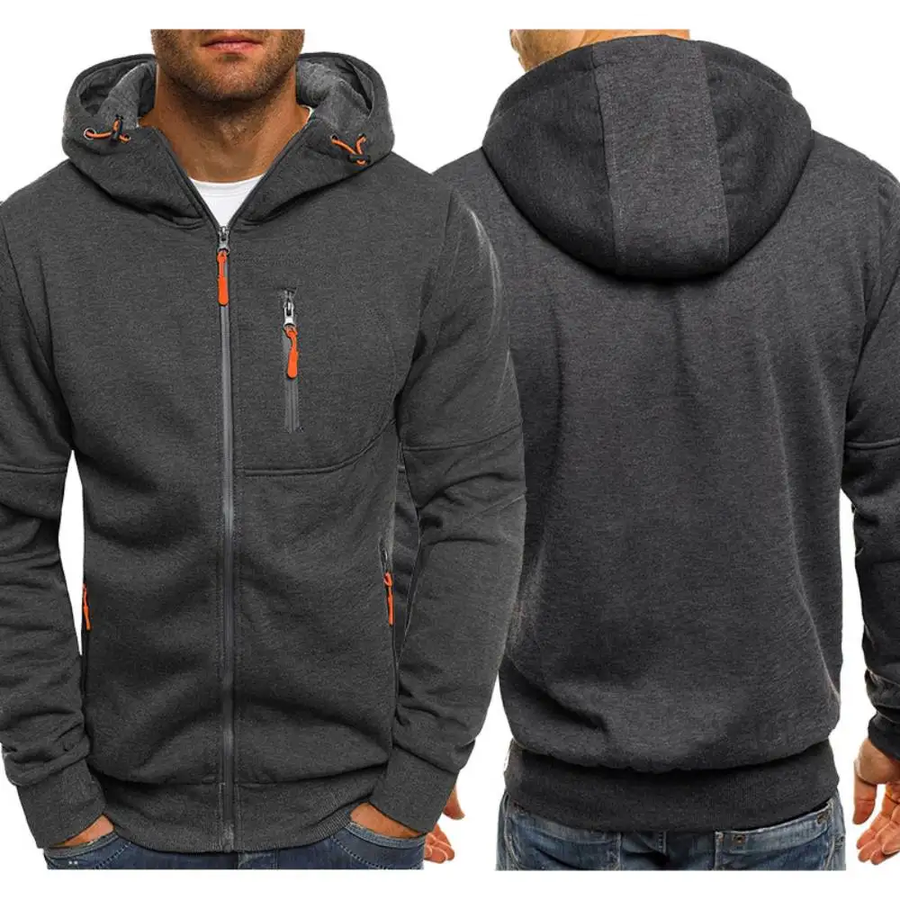 New Men Hoodies Casual Sports Winter Long-sleeved Cardigan Hooded Men's Hoodie European European Large Size M-4XL