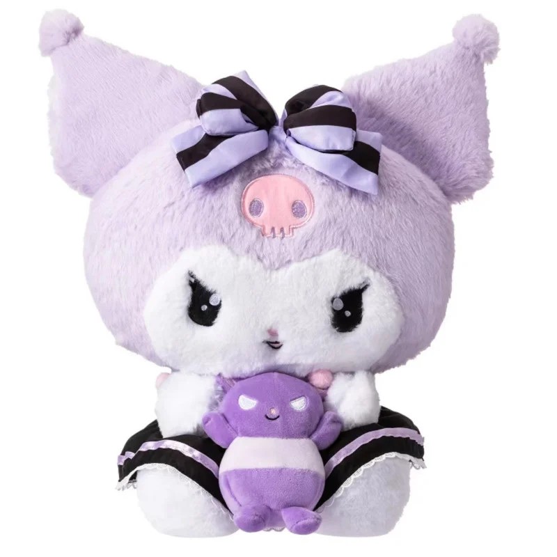 Sanrio Kuromi Hold The Little Monster Plush Toy 37cm New Anime Cartoon Soft Stuffed Doll Plushie Toy For Children Birthday Gift