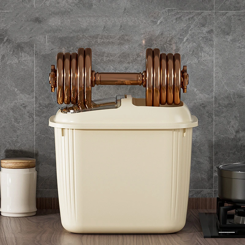 Kitchen Container Bucket Moisture Proof Insect Proof Rice Box1015KG Grain Sealed Jar Storage Pet Dog Food Box Bullet Lid