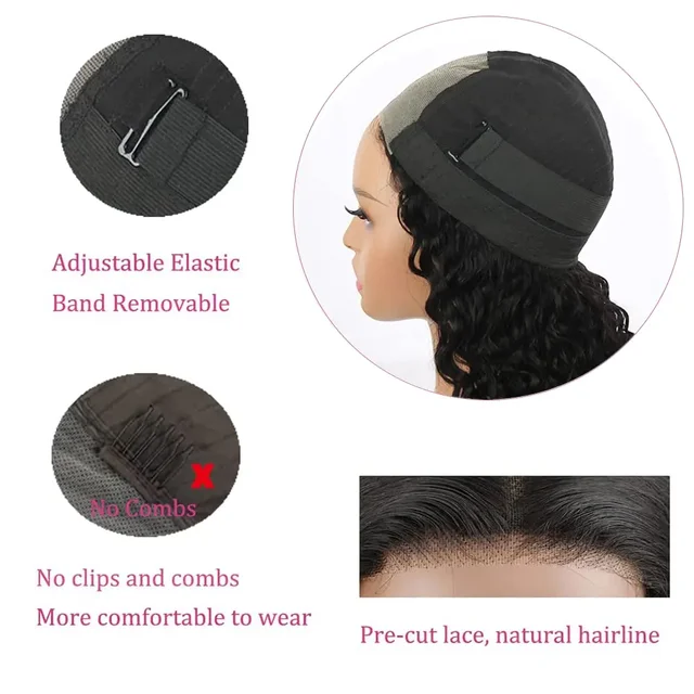 Kinky Straight Wear and Go Glueless Human Hair Wig Pre Plucked Pre Cut 4x4 Glueless Lace Front Wigs for Black Women Human Hair 6