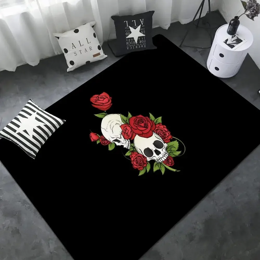 Skull bones ROSE Floor Mat Bathroom Mat INS Style Soft Bedroom Floor House Laundry Room Mat Anti-skid Welcome Doormat 4