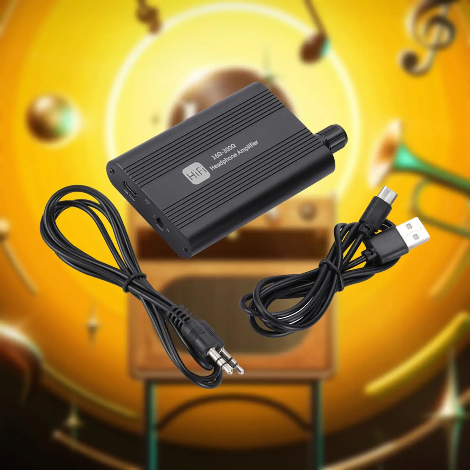 Headphone Amplifier Plug in Play Stereo Audio Input Out Professional Two Stage GAIN Switch for Phone Computer Digital Player PC