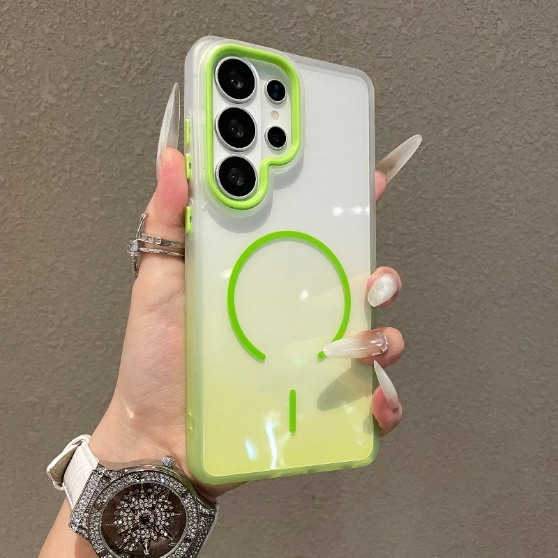 Luxury Gradient Magnetic Phone Case - Large Window, Transparent Shockproof Design