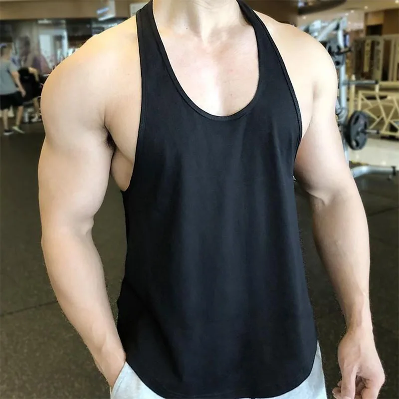 

Men's Summer Gymclothing Sleeveless Tank Top Solid Vest Sport Undershirts Fitness Wear Basketball Bodybuilding Male Clothes Tops