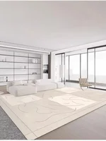 Creamy Luxury Living Room Large Carpet Comfortable Non-slip Bedroom Carpets Easy-care Washable Home Interior Decorative Rugs 깔개 1