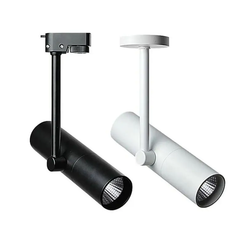 디밍 가능 COB LED 트랙 라이트, 미국산 COB 칩, 할로겐 램프 레일 라이트 스포트라이트, 블랙 또는 화이트, 100W 동일, 10W, 15W