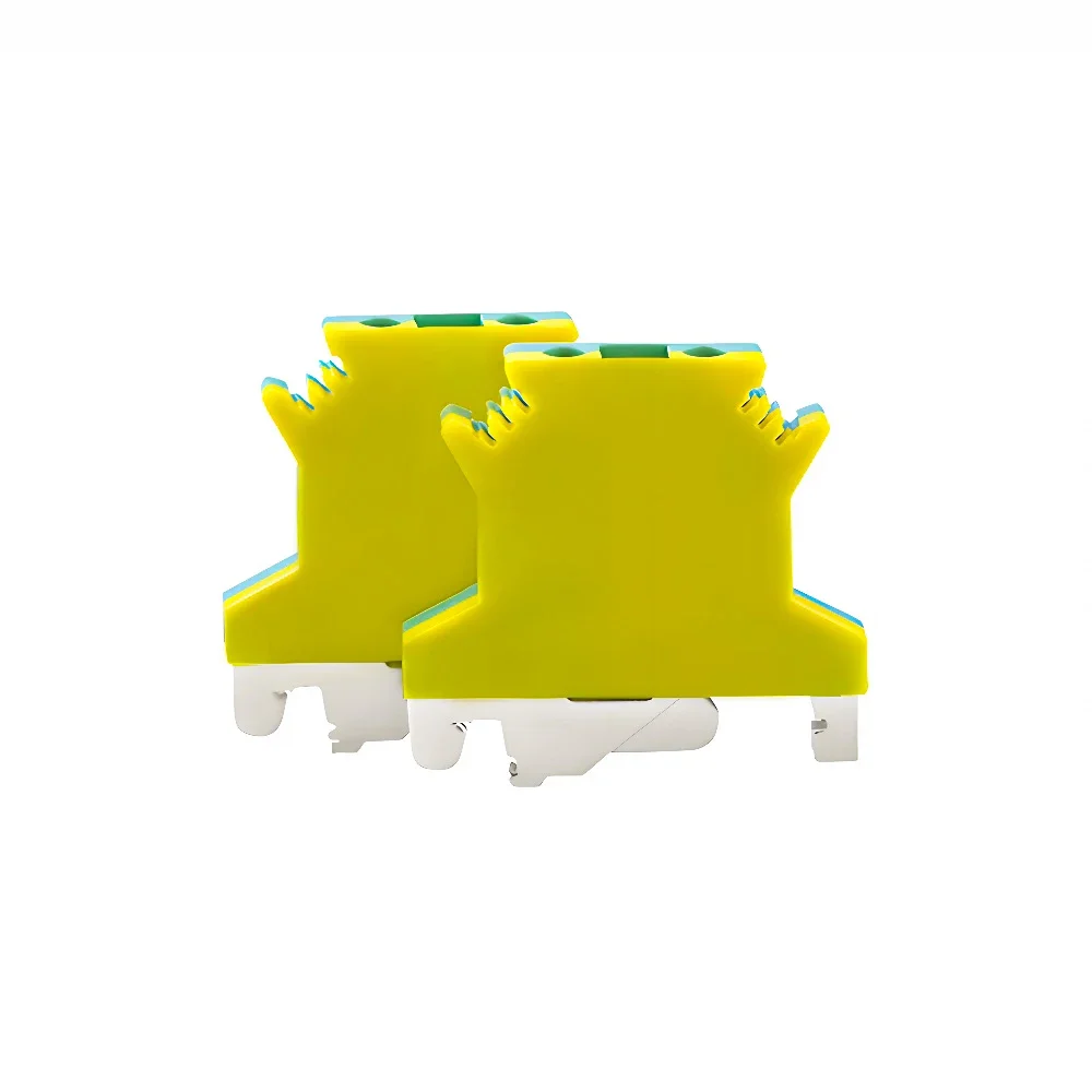 Din rail terminal block wire connectors 10Pcs USLKG-2.5N PE Din Rail Terminal Blocks Ground Universal Connector Screw Wire Conductor