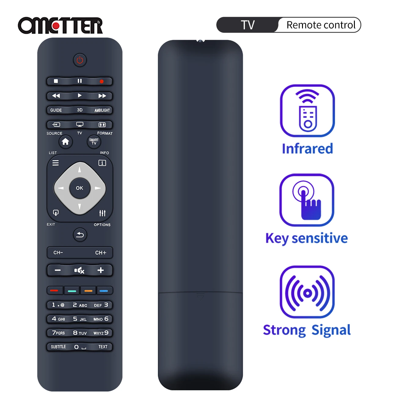 Per Telecomando Tv Lcd Led Philips 37 Pfl3007H/12 42 Pfl3527K/02 42 Pfl3207H/12 37 Pfl3007K 37 Pfl3507H/K 37 Pfl3807K/H