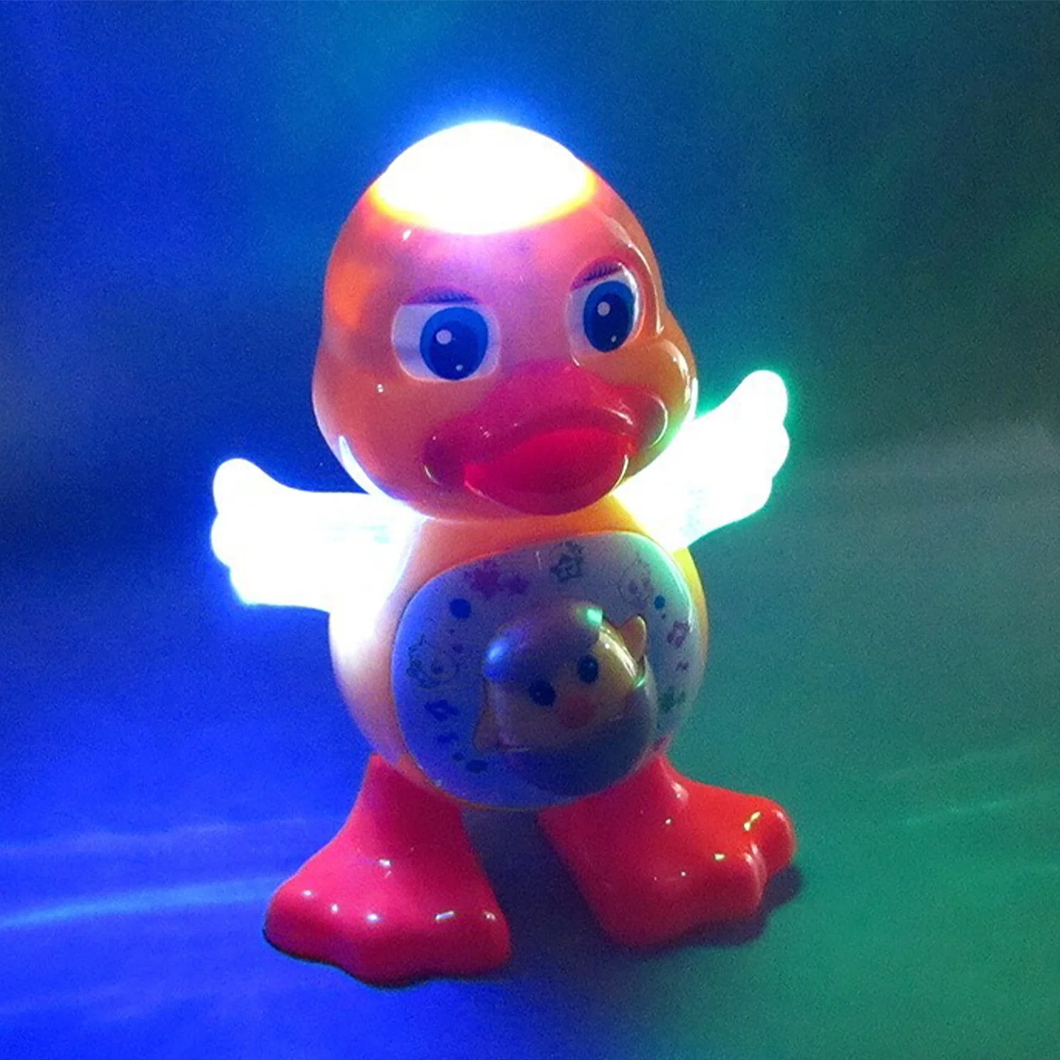 1pc Can sing, dance, sway cartoon yellow duck, electric figurine, lighting, music toy (requires self prepared battery) 4