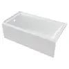 Town Square S 60"x32" Left Drain Bathtub White Integral 3-Sided Tiling Flange Lumbar Support Pre-Leveled Bottom Coordinated with 6
