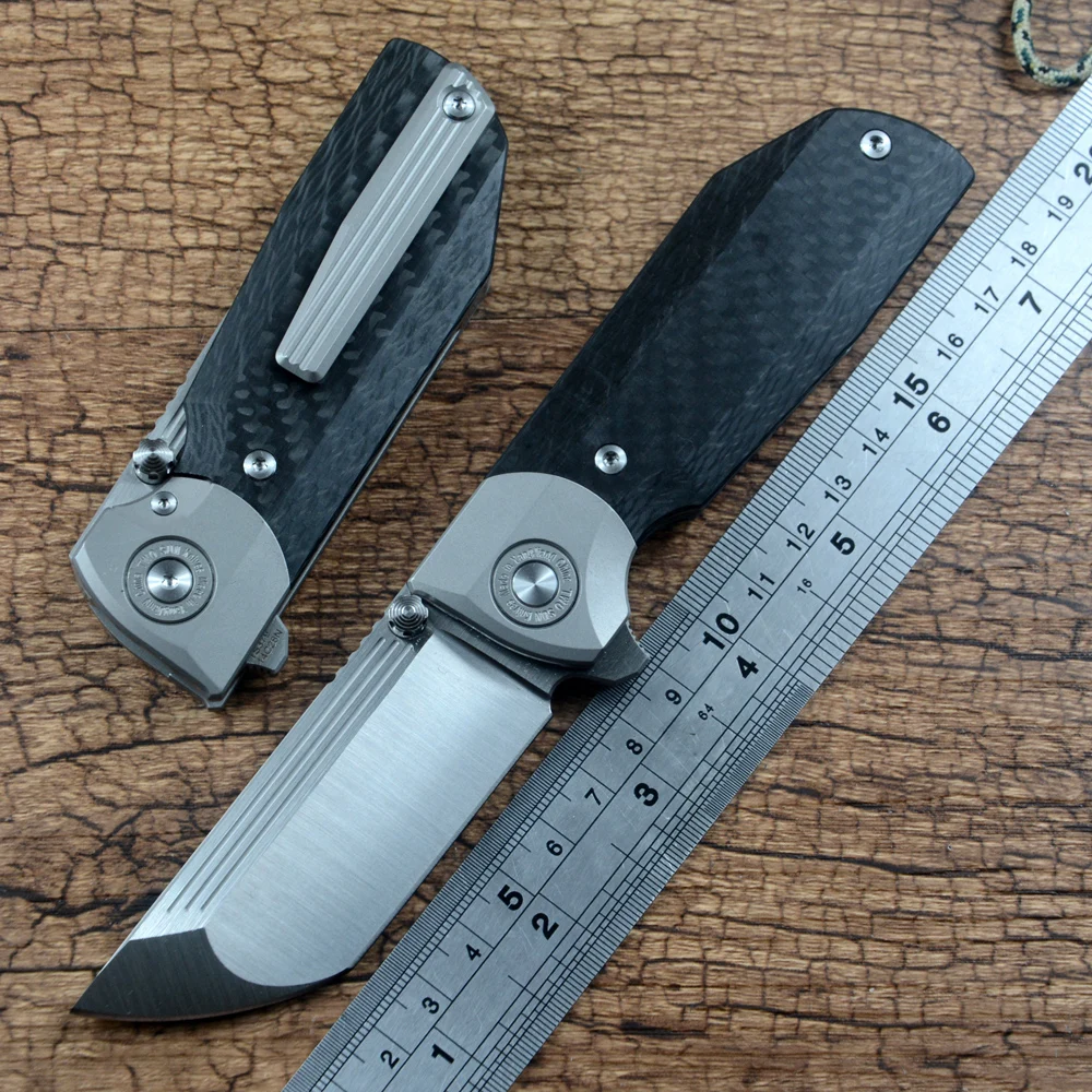 Twosun 14c28n Blade Hollow Grind Tc4 Carbon Fiber Handle Daily Pocket