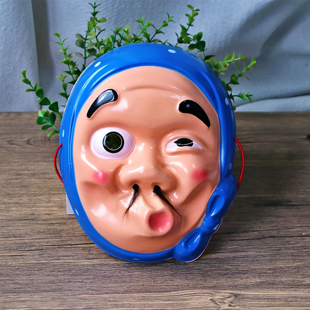 Máscaras faciales de Cosplay para adultos, máscaras de boca torcida