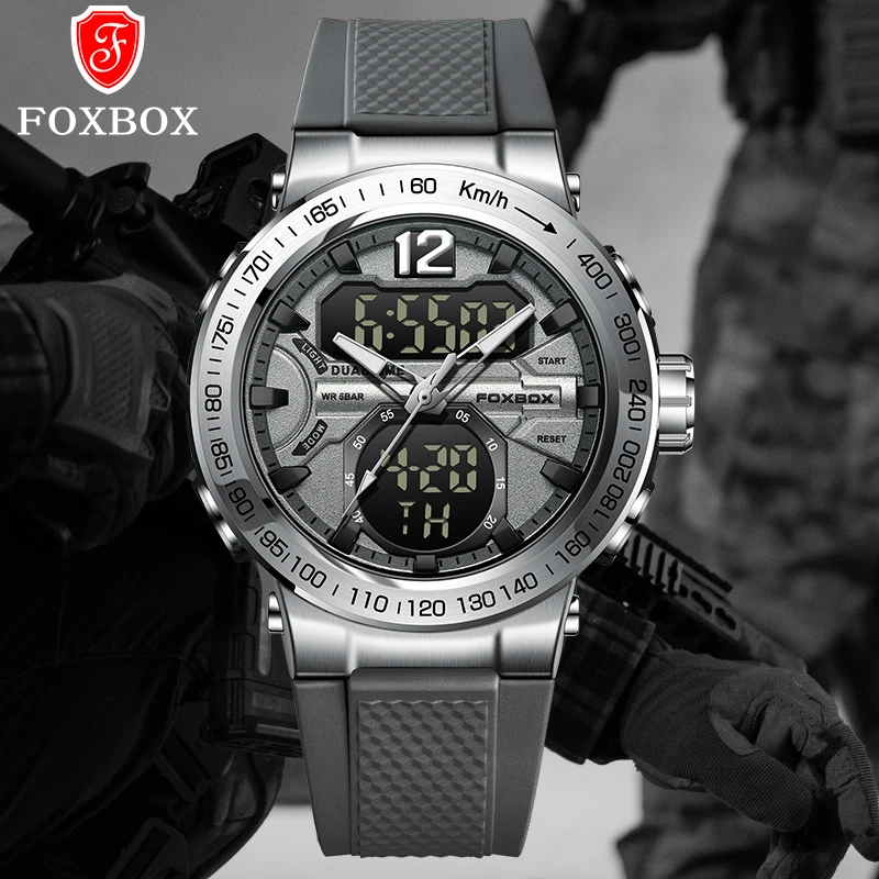 Top Brand FOXBOX Mens Luxury Digital Quartz Watches Sport Military Wrist Watch Male Casual Clock Watches Relogio Masculino 2023