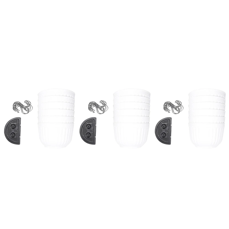 

18 Pack 8.2 Inch Wall Hanging Planter Pots Vertical Garden Window Hang Box Container For Plants Flowers Herbs With Hook
