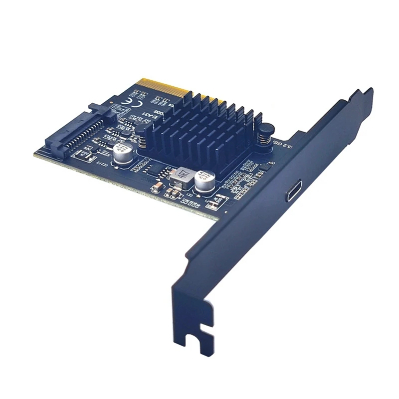 

1 Pcs USB3.2 Expansion Card GEN2X2 20Gbps PCI-E 4X Transfer TYPE-C ASM3242 Chip WIN10/WIN11 Expansion Card PCB + Metal Black