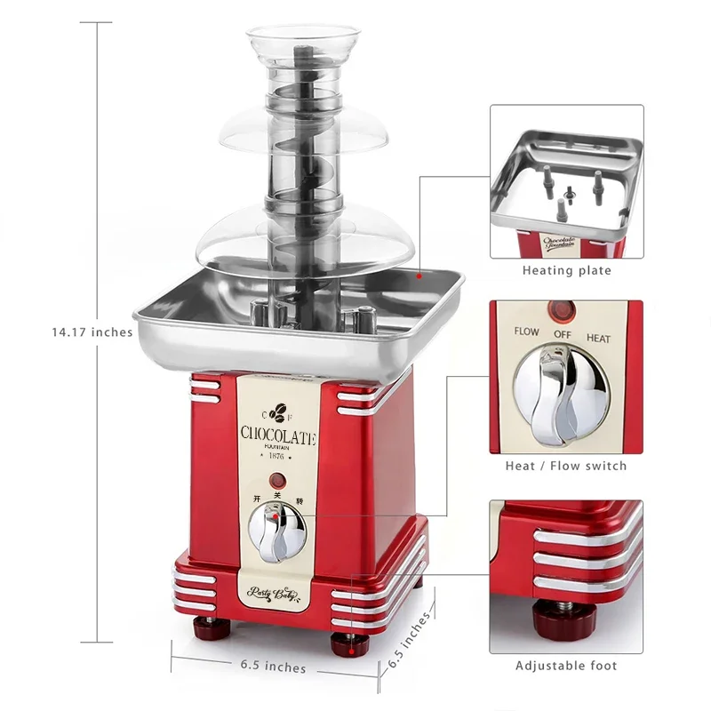 Chocolate Fountain Machine 3-layer Commercial Chocolatera Electrica Fondue Chocolate Waterfall 미니분수대 шоколадный фонтан мини