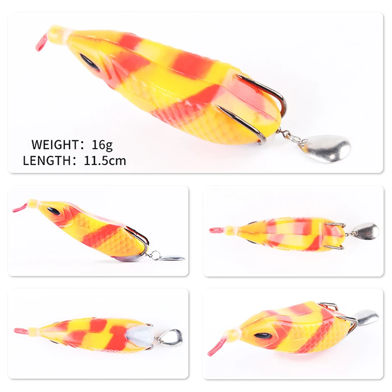 1PC Soft Frog Lure 9.5cm-16g Topwater Silicone Fishing Bait Rubber