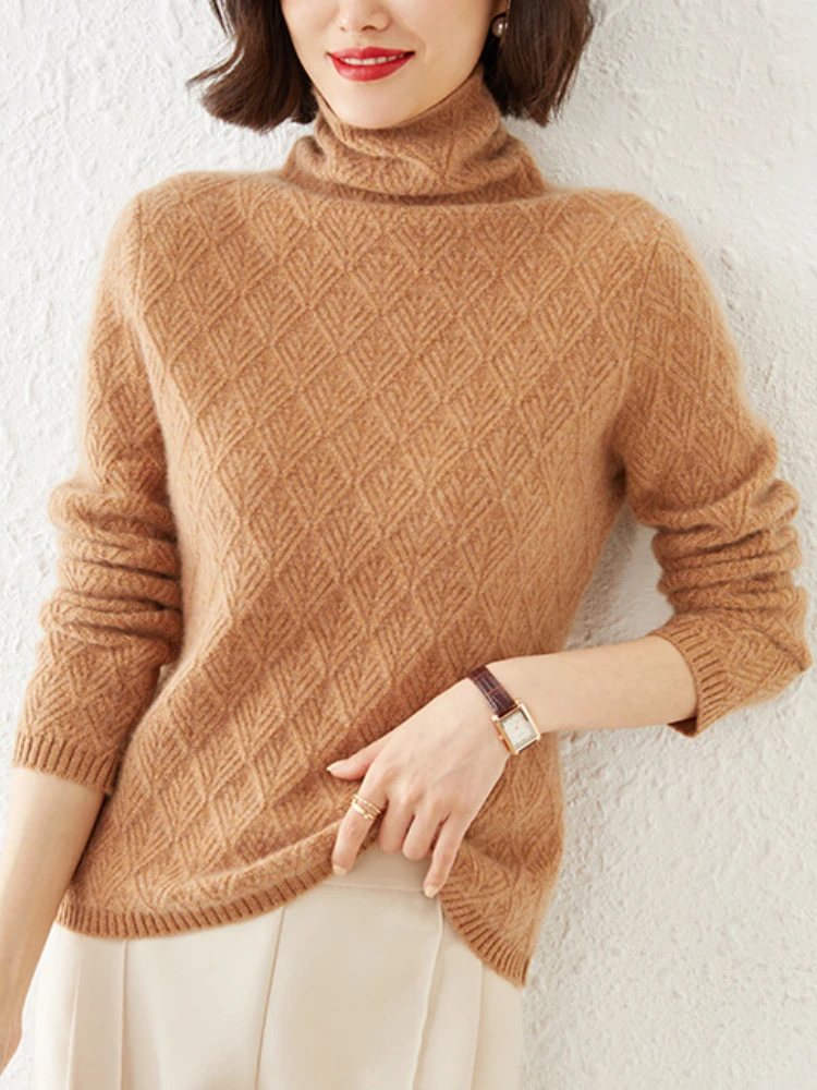 

Women's Sweater New In Autumn Winter Solid Color High Neck Pullover Commuter Bottom Top Fashion Temperament Women's Clothing