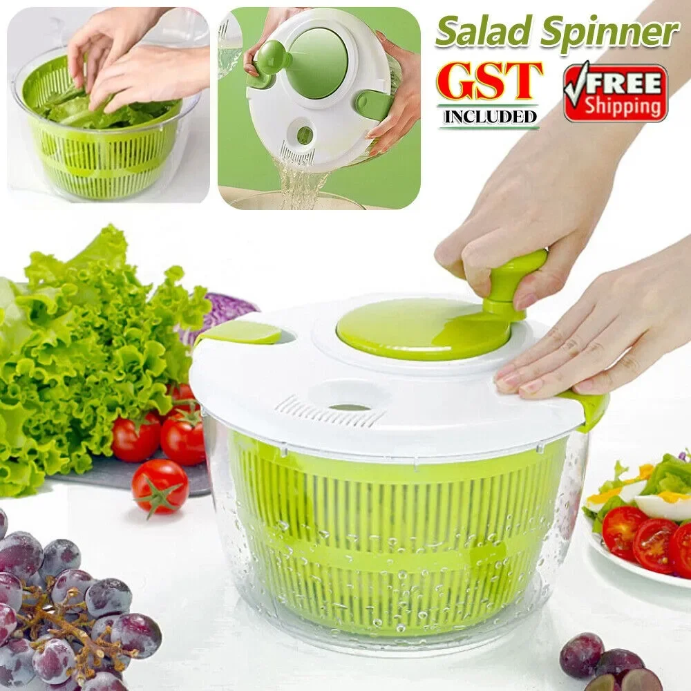 Manual Salad Spinner Vegetable Drain Basket Food Dehydrator Fruit Bowls Centrifuge Quick Drying Cooking Accessorie Kitchen Tools