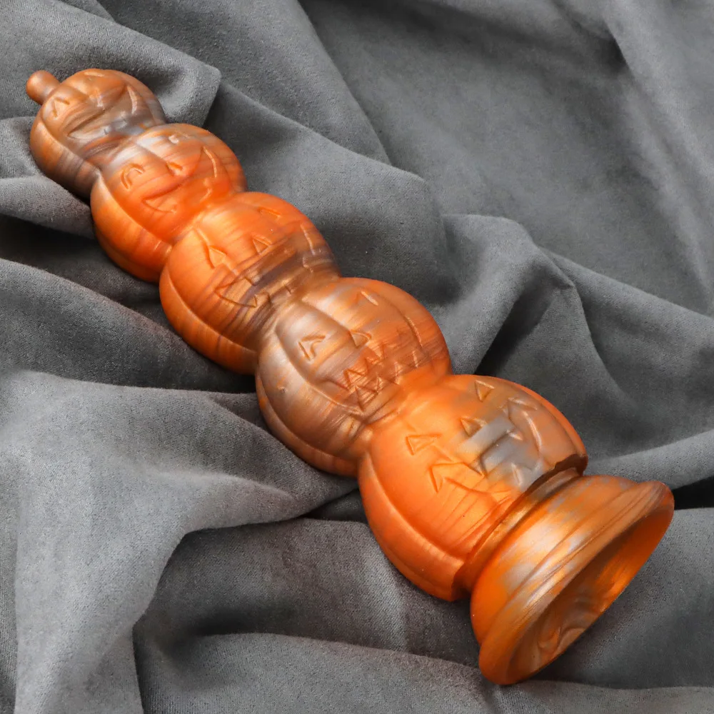 New Monster Anal Plug Huge Black Dildo Pumpkin/Skull Butt Plug Anal Dilator  Toy