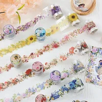 50mm*2m Lace Flower Landscaping Material Decor PET Tape roll Creative Journal Collage Scrapbooking Stationery School Supplies 1