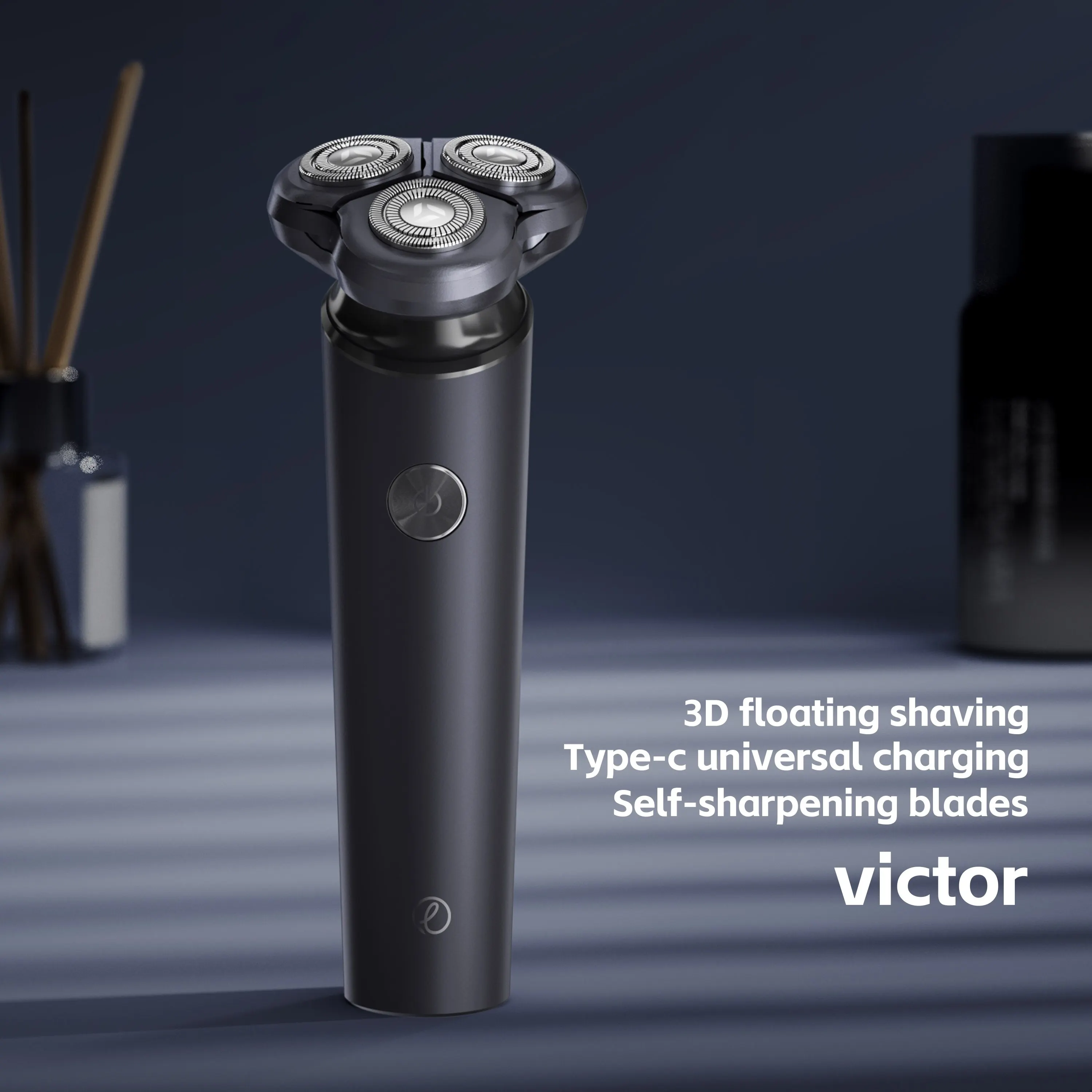 7 Electrical Rotary Shaver Magnetic Cutter Blade Portable Beard Trimmer Type-C Rechargeable For Men