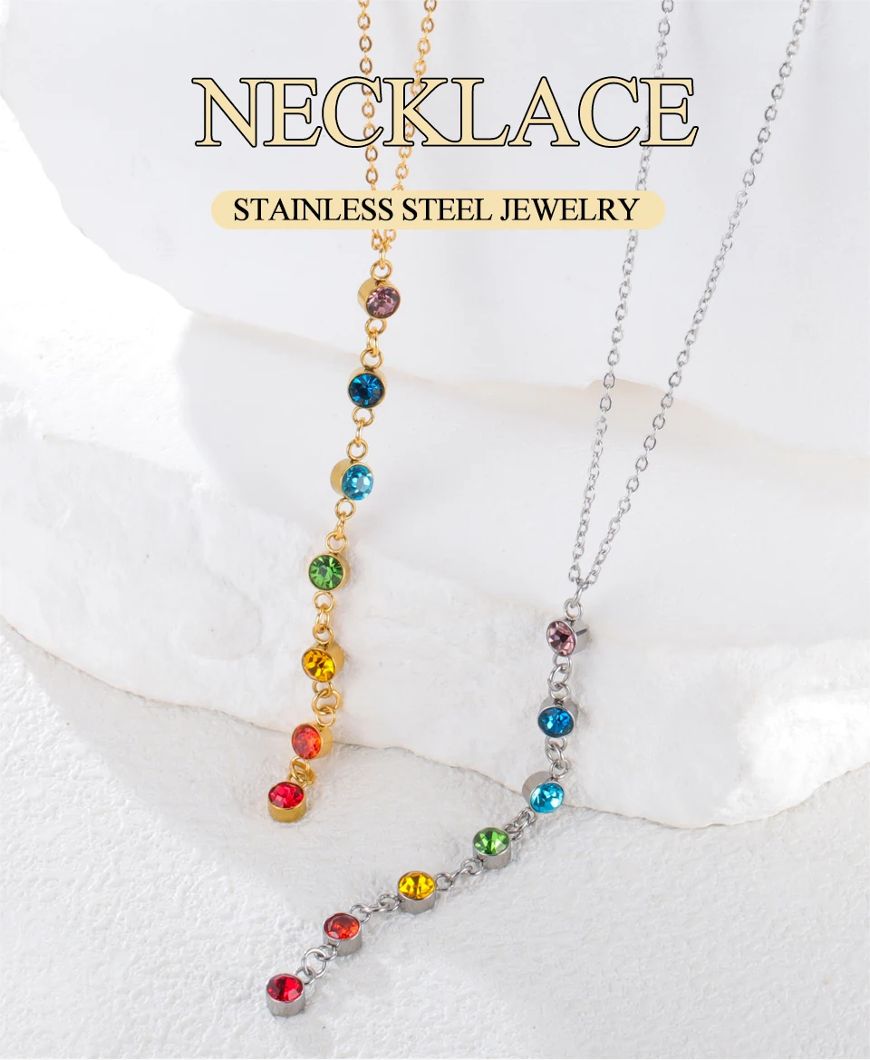 Dawapara Regenbogen Sieben Chakren Kristall Heilung Halskette Chakra Schutz Kristalle Halsband Spirale Charm Edelstahl Schmuck – Detail 1