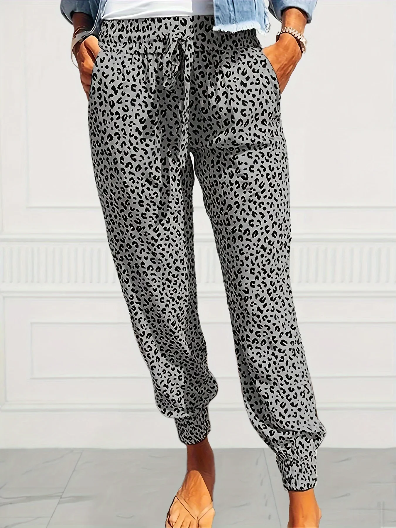 Lilah Leopard/Red Stripe Pant | Curvy