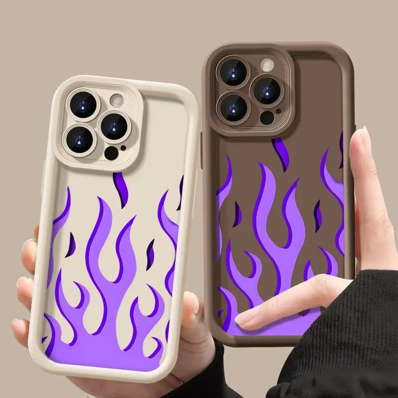 Personalized Purple Flame Pattern Phone Case Cover