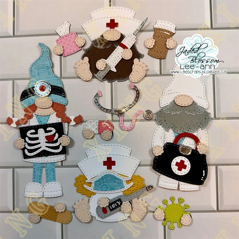 Gnome Medical Embellishment Cluster Metal Cutting Dies Stamps Stencils for Scrapbooking Stamp Photo Album Decorative Embossing