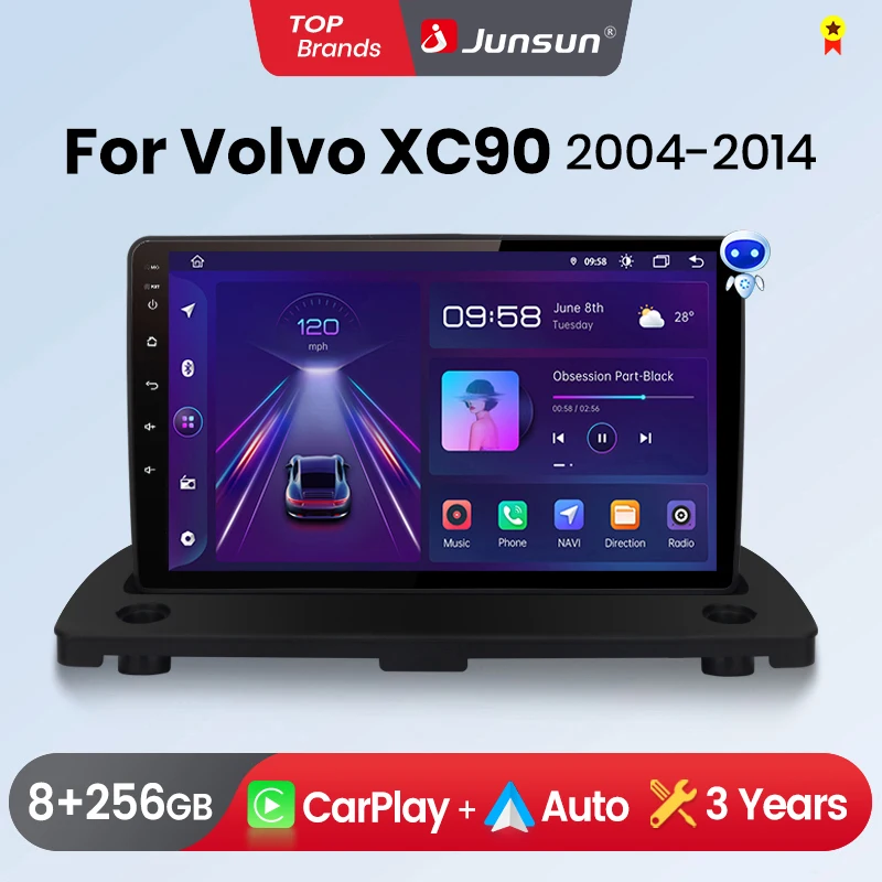 Junsun drahtloses Carplay Android Autoradio für volvo xc90 2012-2016 Auto intelligente Systeme rds bt dsp 2 din Autoradio