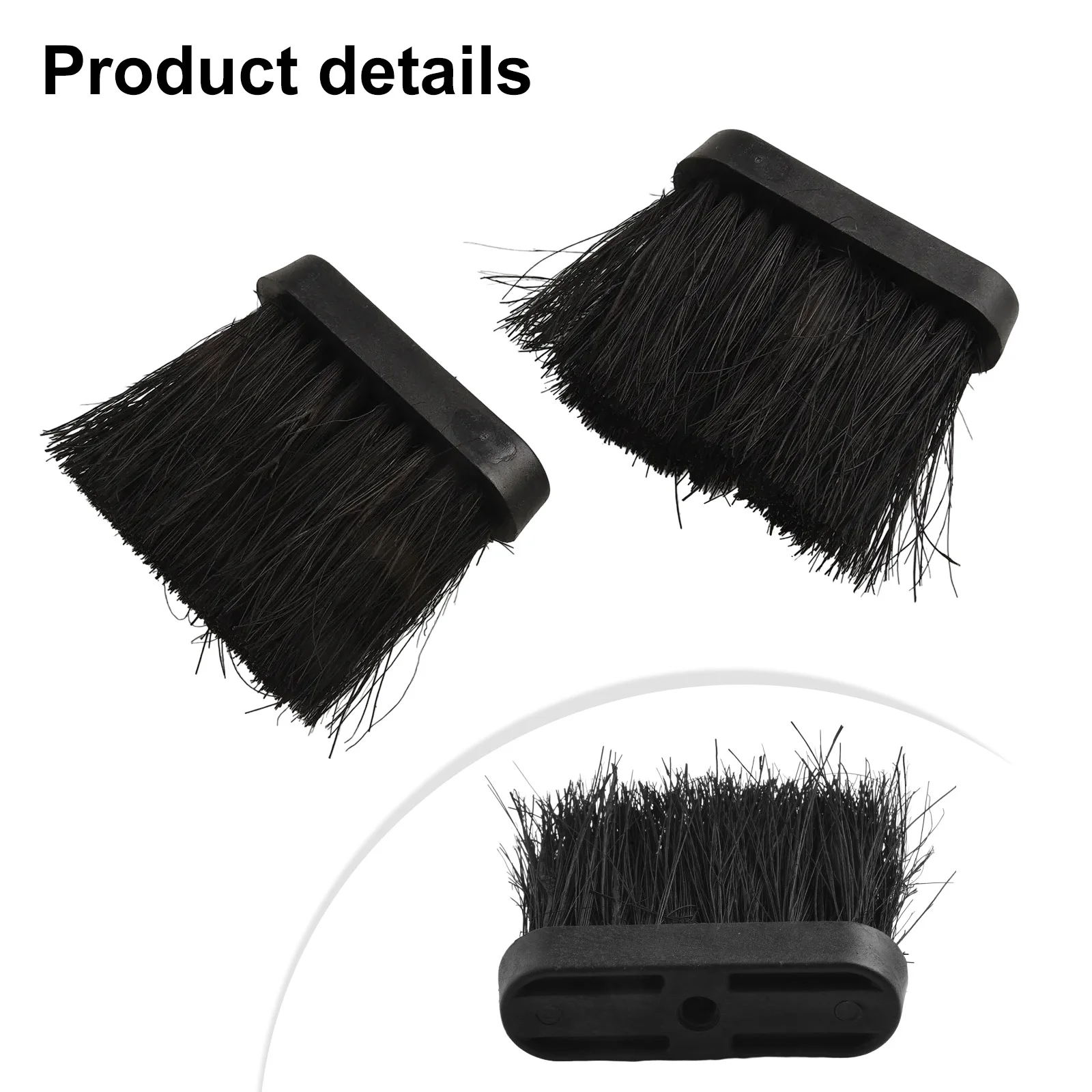 Hearth Brushes Fireplace Brush Black Spare Parts 2Pcs Accessories Companion Fire Tools Head Refill Replacement