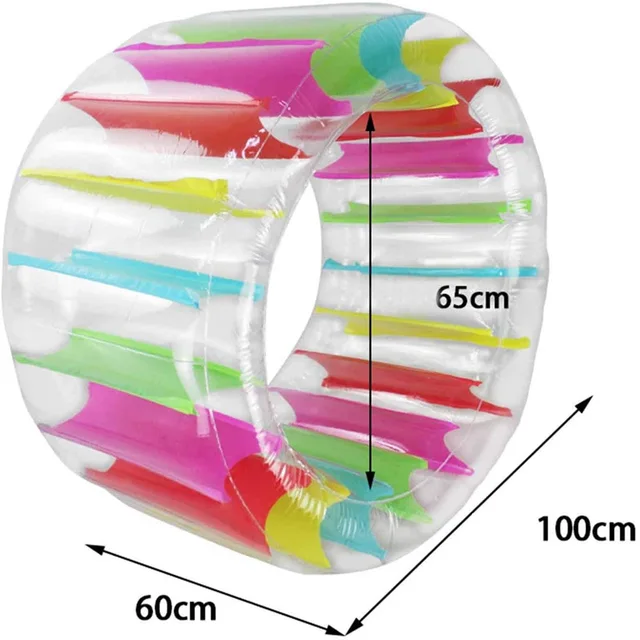 40 Inch Large Inflatable Water Wheel Roller Float Colorful Pool Float Kids Indoor Outdoor Pool Lake Beach Backyard 2