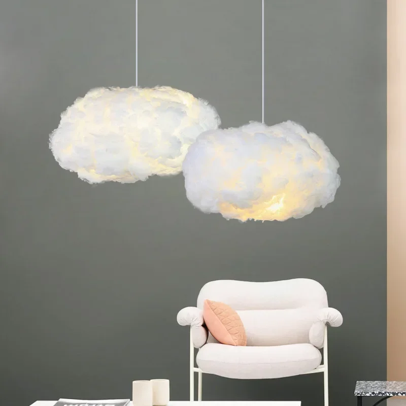 

Modern Pendant Lamp Led Hanging Lighting Fixture Living Bedroom Kids Room Indoor Decoration Cloud Suspension Chandelier Lights