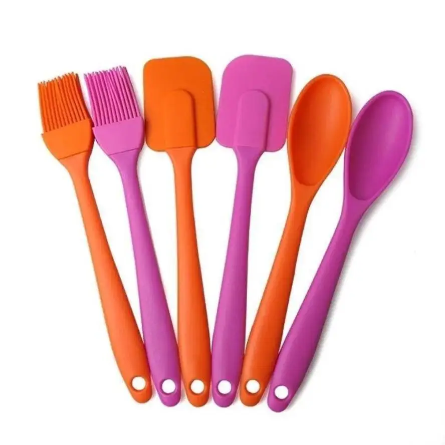 Silicone Kitchen Utensil Set - Non-Stick Cooking Tools Trio: Spatula, Shovel, and Soup Spoon