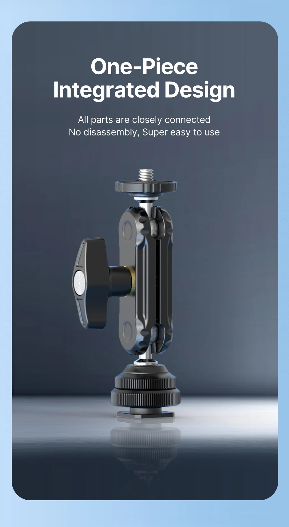 R098 Double Ball Heads Magic Arm with Cold Shoe Mount 1/4'' Screw for DSLR Came