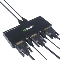 Commutateur KVM DVI 2x1 AM KVM201D, 2 en 1, DVI/USB, prise en charge HD 2K x 4K, 2 hôtes, partage 1 moniteur/clavier et souris 
