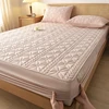 100% Waterproof Fitted Sheet Solid Color Cotton Quilted Embossed Mattress Protector Style Cover for Mattress Soft Pad for Bed 2