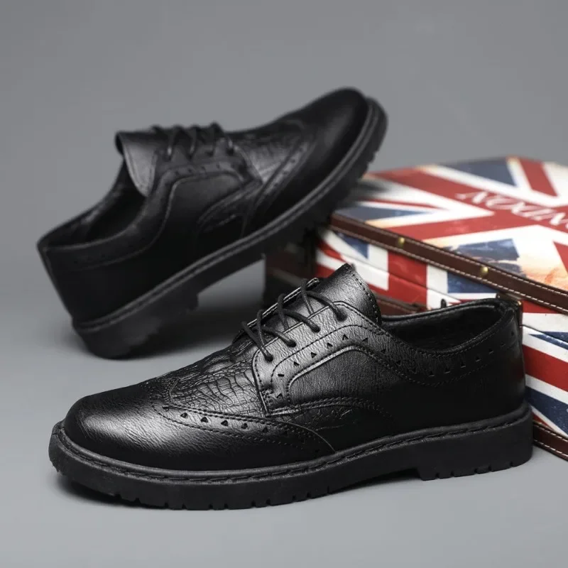 Dress Shoes New In Male Casual Shoe Brogue Men's Leather Business Formal Shipping Free Cheap Clearance Low Price Delivery Adults