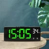 Desktop Clock Snooze Function Voice Controlled Digital Alarm Clock Night Mode Temperature Dual Alarm Clocks Home Decor Garden 2