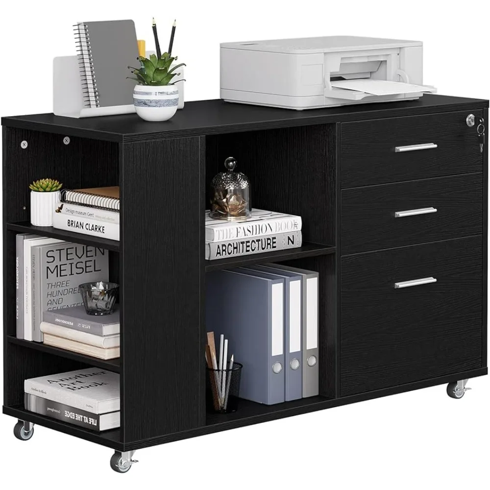 multi layer storage shelves solid wood desktops drawer storage office documents document cabinets and sundries sorting boxes Mobile Wood File Cabinet Filing Cabinets 3 Drawer Lateral Filing Cabinet With Open Side Storage Shelves Freight Free