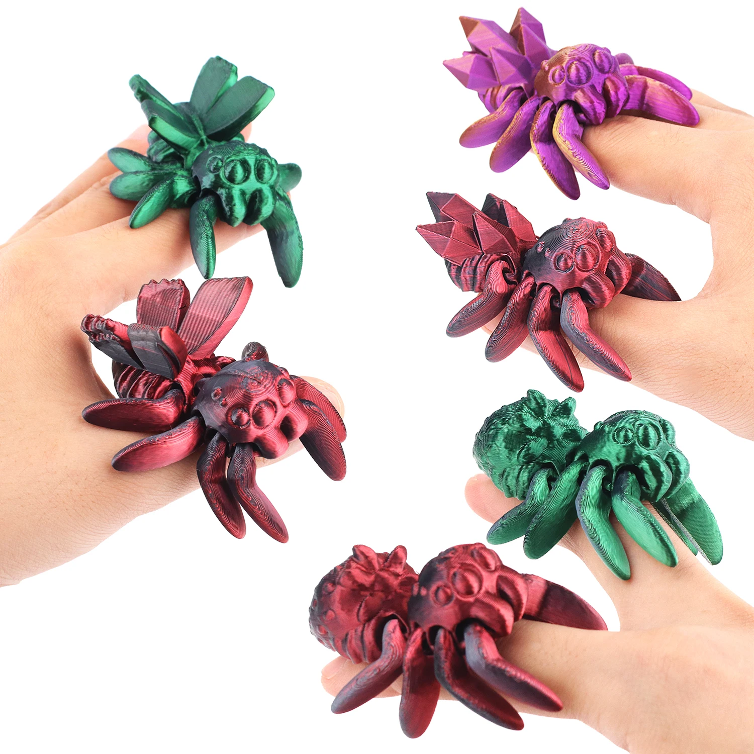 12pcs/14pcs, 3D printed multi pack, various styles of 3D printed spiders, large box toys, suitable for gift giving