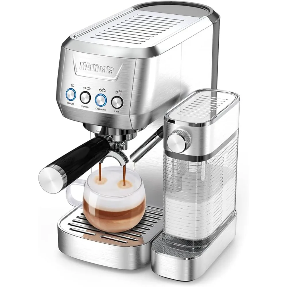 

MAttinata Automatic Milk Frother, Latte Machine for Mom Dad Coffee Lovers Christmas Gifts-Stainless Steel Style