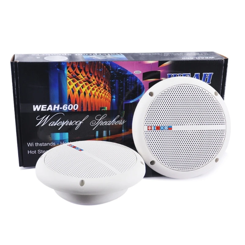 1 Pair WEAH-600 Moisture-proof Speaker Portable Ceiling Mount Loudspeaker Outdoor Passive Speaker 25W 4&Omega; for Lawn Garden