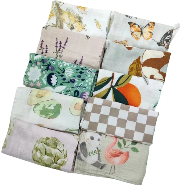 Set 5 Asciugamani Mussola Bambino - Salviette Ipoallergeniche Per Bagno E Pappa