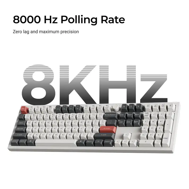 키크론 Q6 울트라 8K 무선 커스텀 기계식 키보드 RGB 백라이트 풀사이즈 노브