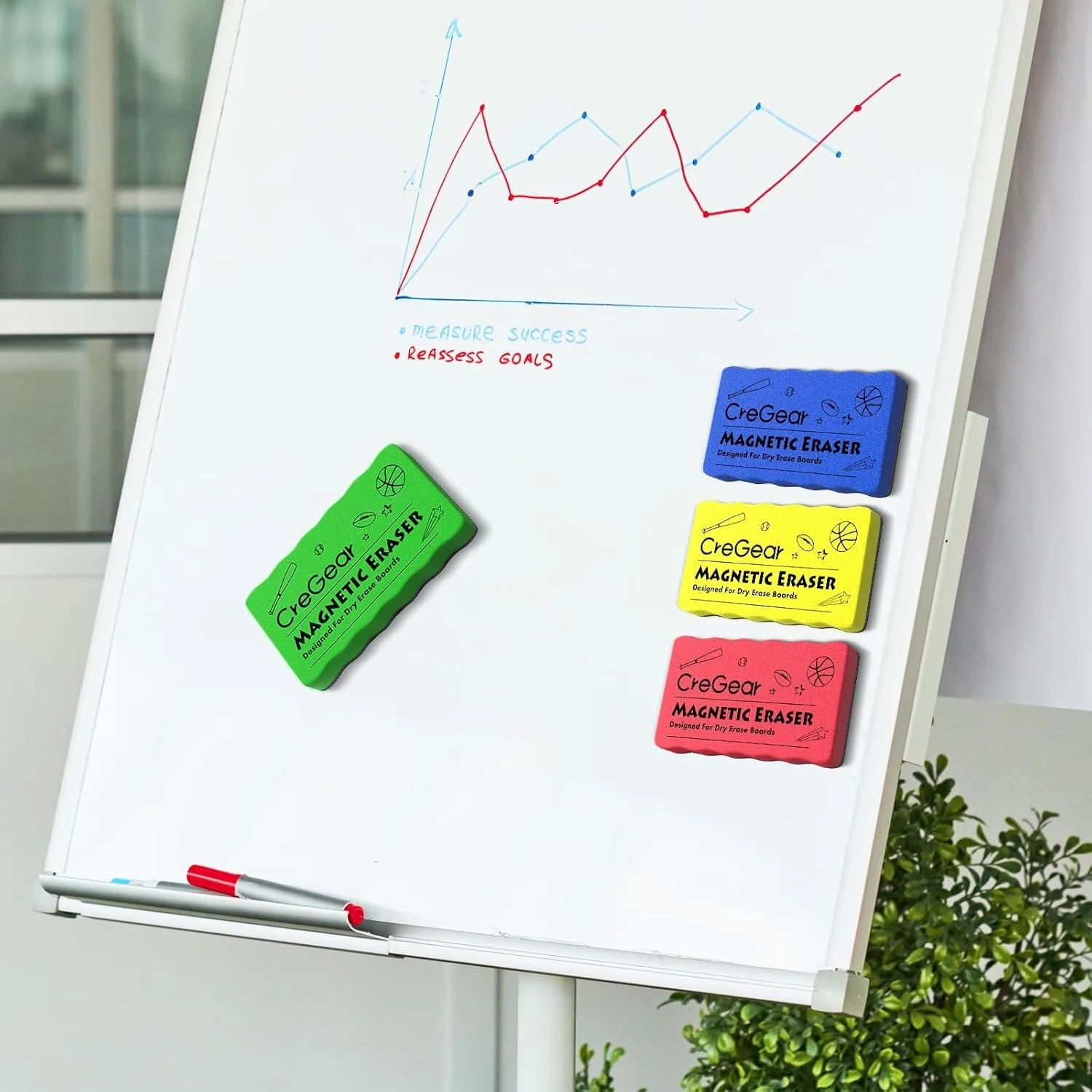 4 Pcs Dry Erase Eraser, Magnetic Whiteboard Eraser for Dry Erase Board, Small Eraser for Classroom, School, Home, Office