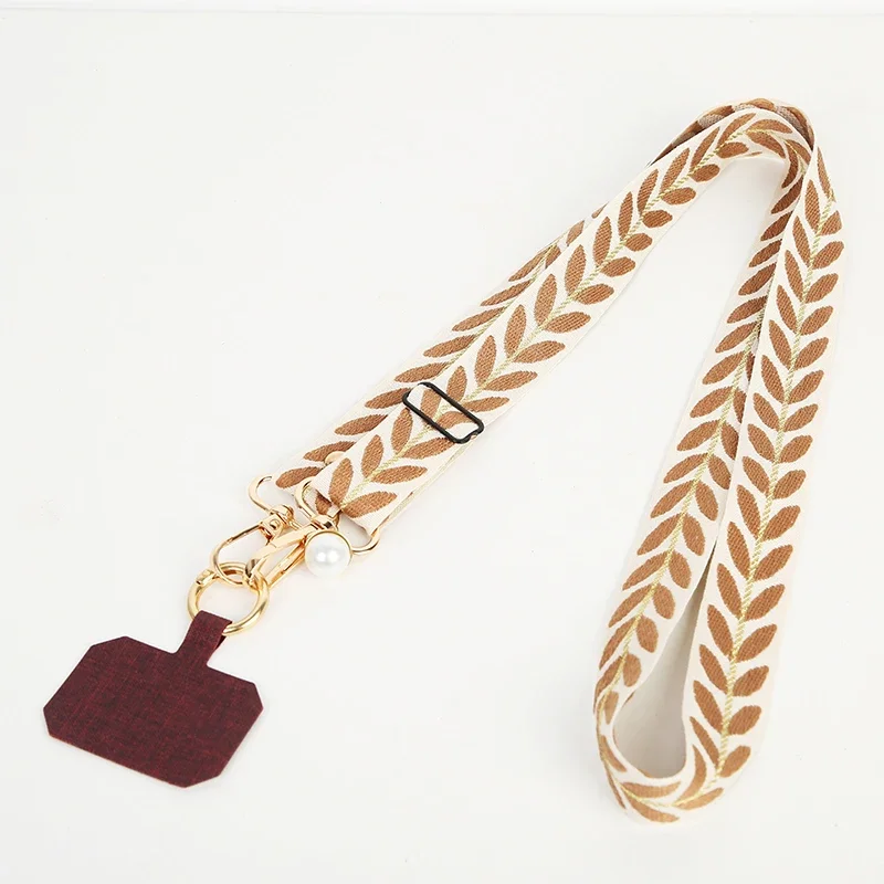 Elegant Pearl Crossbody Phone Lanyard with Card Holder and Anti-Lost Charm