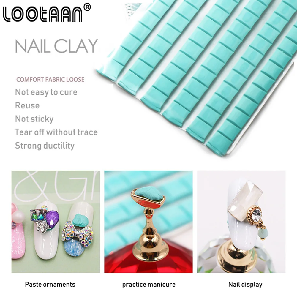 Lootaan 1 Pack Nail Clay Stick Removable Glue Clay Mud For Nails Tips