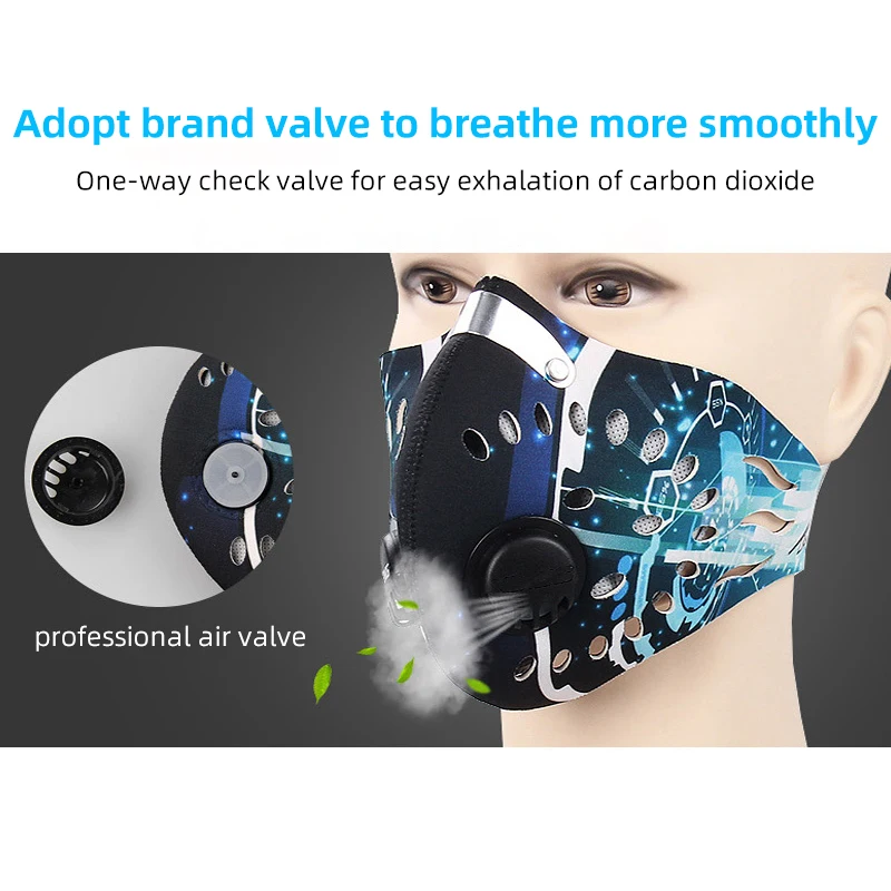 Bicycle Mask Anti-Dust MTB Bike Mouth Cover Protection Half Mask for FaceAir Breathing Valve for Road Bike Outdoor S